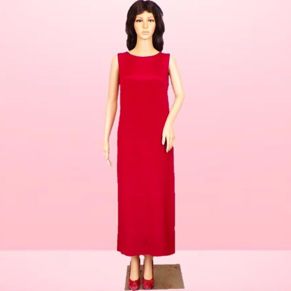 Talbots Dresses & Skirts - SILK! TALBOTS size 6 red sleeveless full-length sheath dress 100% silk DC only